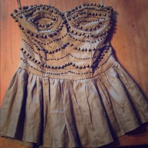 Peplum strapless top